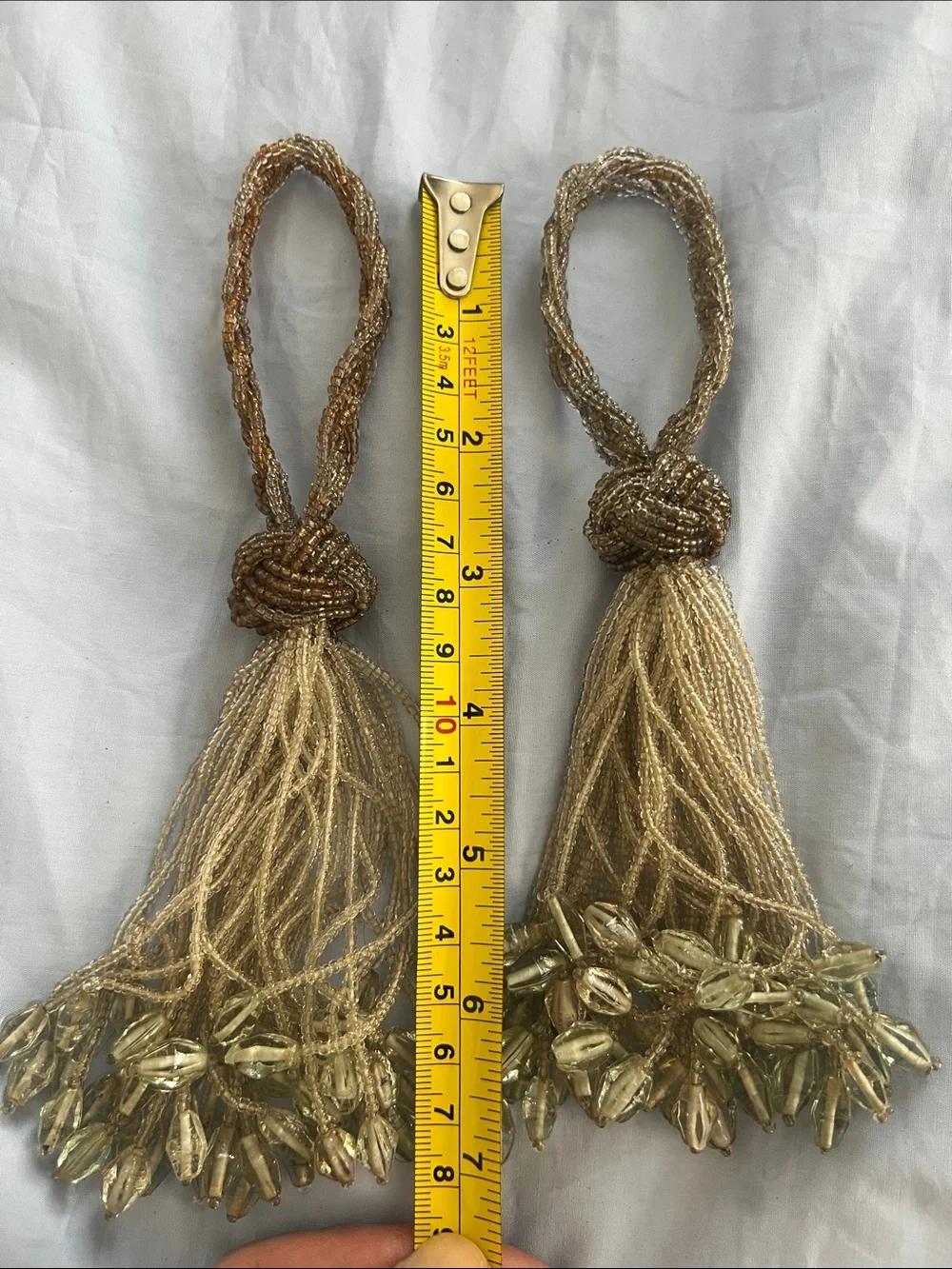 Beaded Gold Curtain Tiebacks - Luxe Decorative Drapery Tassels
